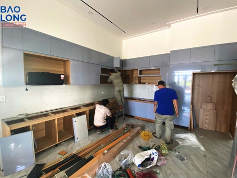 Thi công nội thất gỗ công nghiêp nhà Chị Mai Tây Ninh