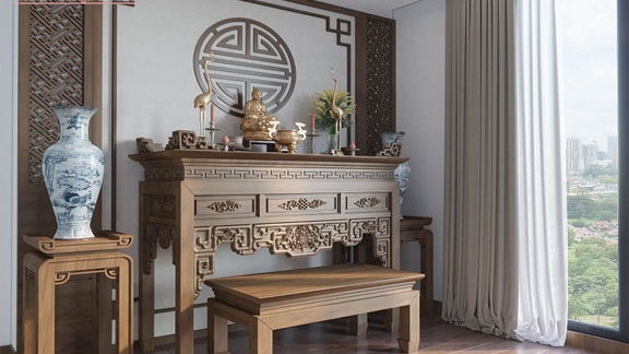 Tủ thờ gỗ đẹp – Lựa chọn trang nghiêm cho không gian thờ cúng