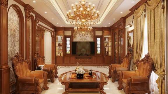 Gợi Ý Thiết Kế Nội Thất Phòng Khách Đồ Gỗ Cho Không Gian Ấm Cúng Và Thân Thiện