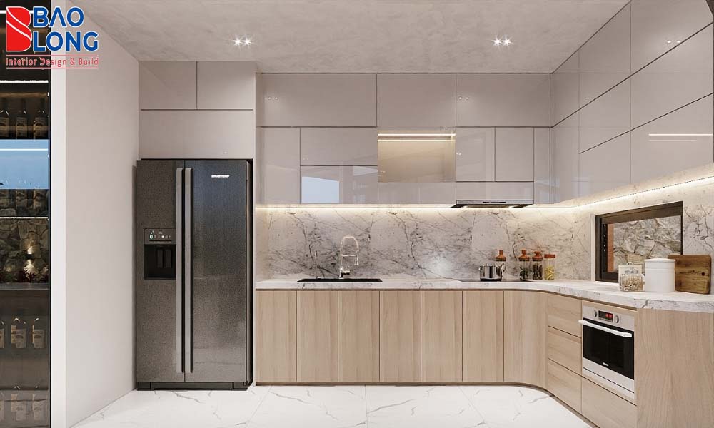 Tủ bếp chữ L đẹp và tiện nghi 2025
