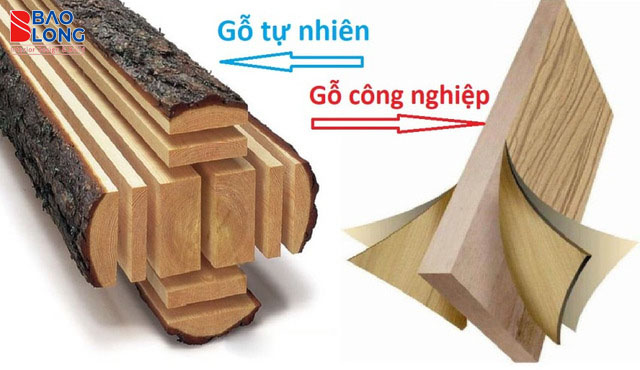 Ảnh so sánh trực quan: gỗ tự nhiên vs gỗ công nghiệp
