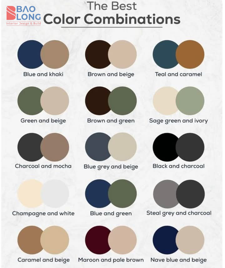 Bảng màu nội thất 2025 tổng hợp.