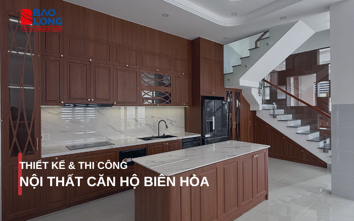 Ảnh toàn cảnh phòng khách – bếp của một căn hộ đã hoàn thiện tại Biên Hòa.