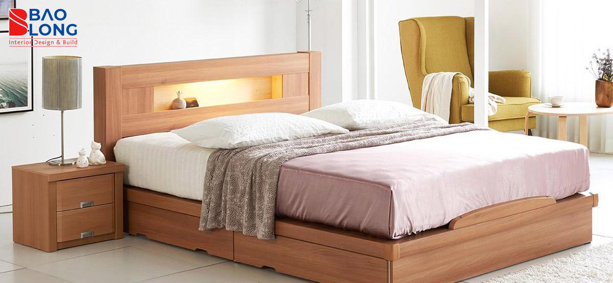 Thiết kế giường gỗ sồi Nga đơn giản nhưng tinh tế