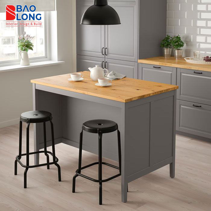 Bàn đảo bếp rời nhỏ gọn, phù hợp với không gian hẹp
