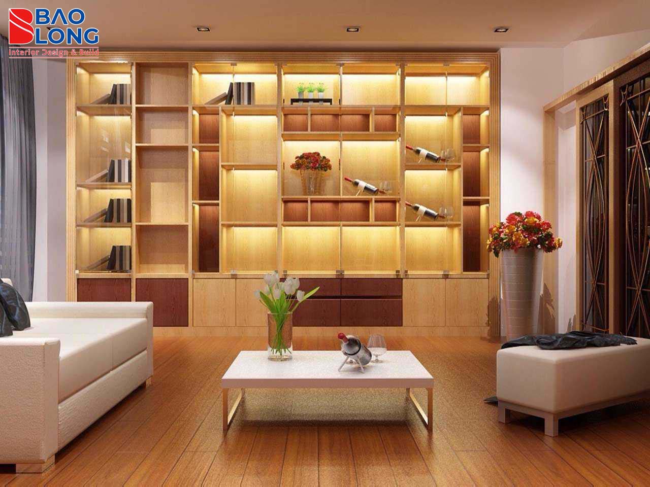Tủ trang trí gỗ An Cường thiết kế theo yêu cầu, phù hợp mọi không gian