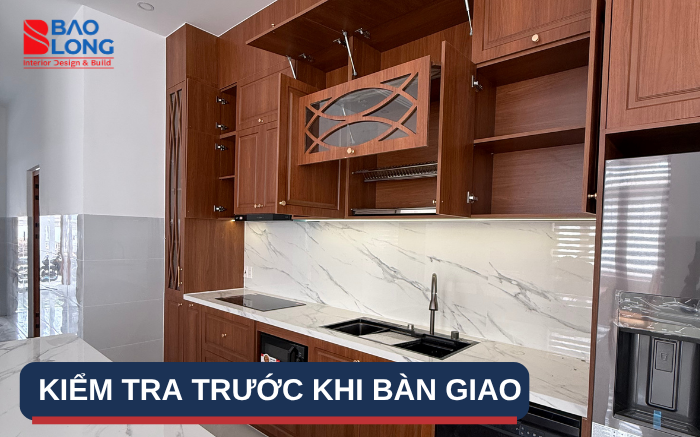 Ảnh không gian căn hộ hoàn thiện hoặc quá trình kiểm tra trước bàn giao.