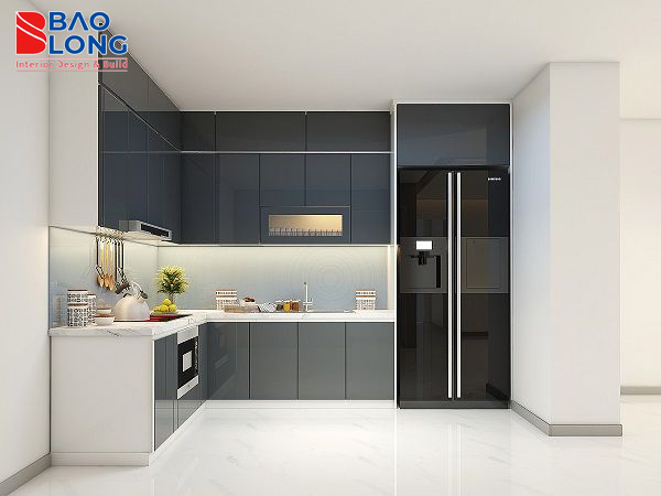 Mẫu tủ bếp nhôm nội thất phù hợp với không gian nhỏ
