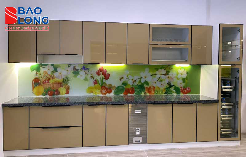 Mẫu tủ bếp nhôm sơn tĩnh điện với màu sắc đa dạng