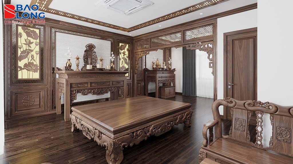 Mẫu tủ thờ gỗ công nghiệp MDF phủ melamine bền, đẹp.