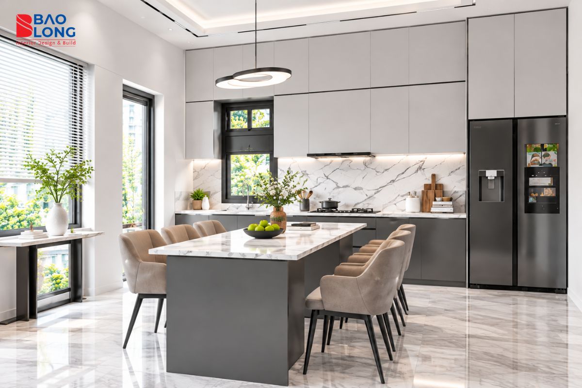 Mẫu phòng bếp phong cách thiết kế hiện đại