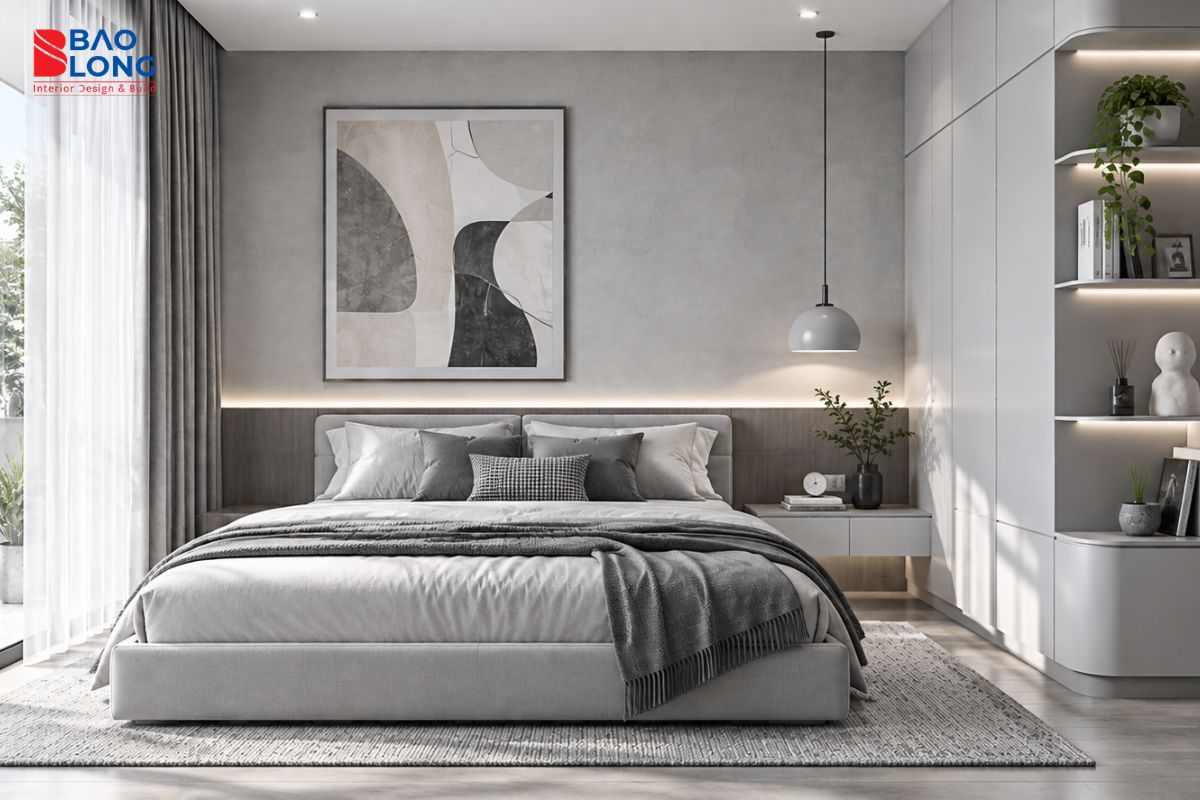 Thiết kế nội thất phòng ngủ phong cách tối giản