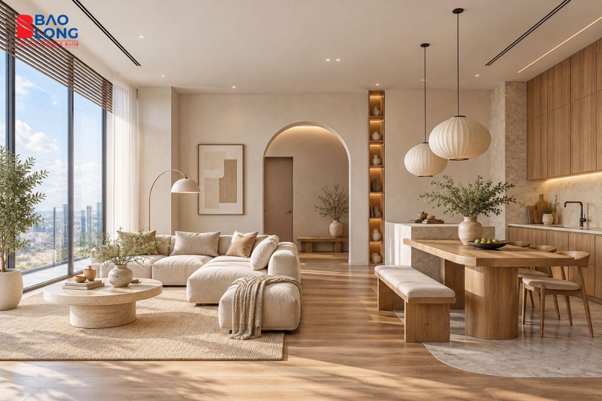 Thiết kế nội thất Penthouse phong cách tối giản