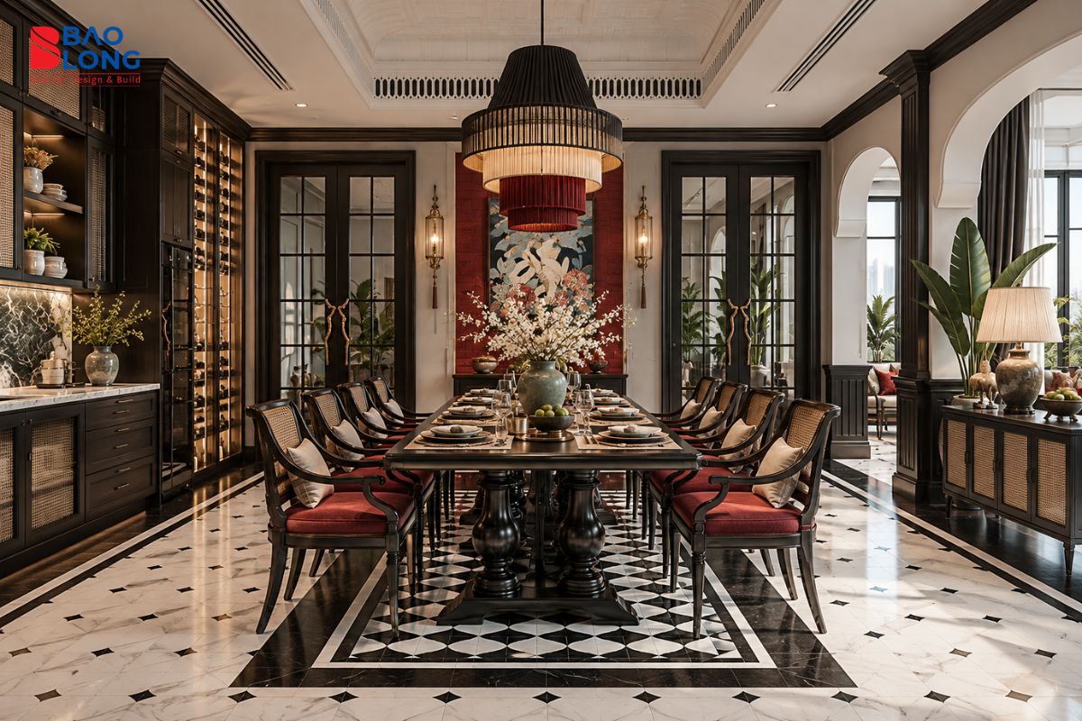 Thiết kế nội thất Penthouse phong cách Indochine